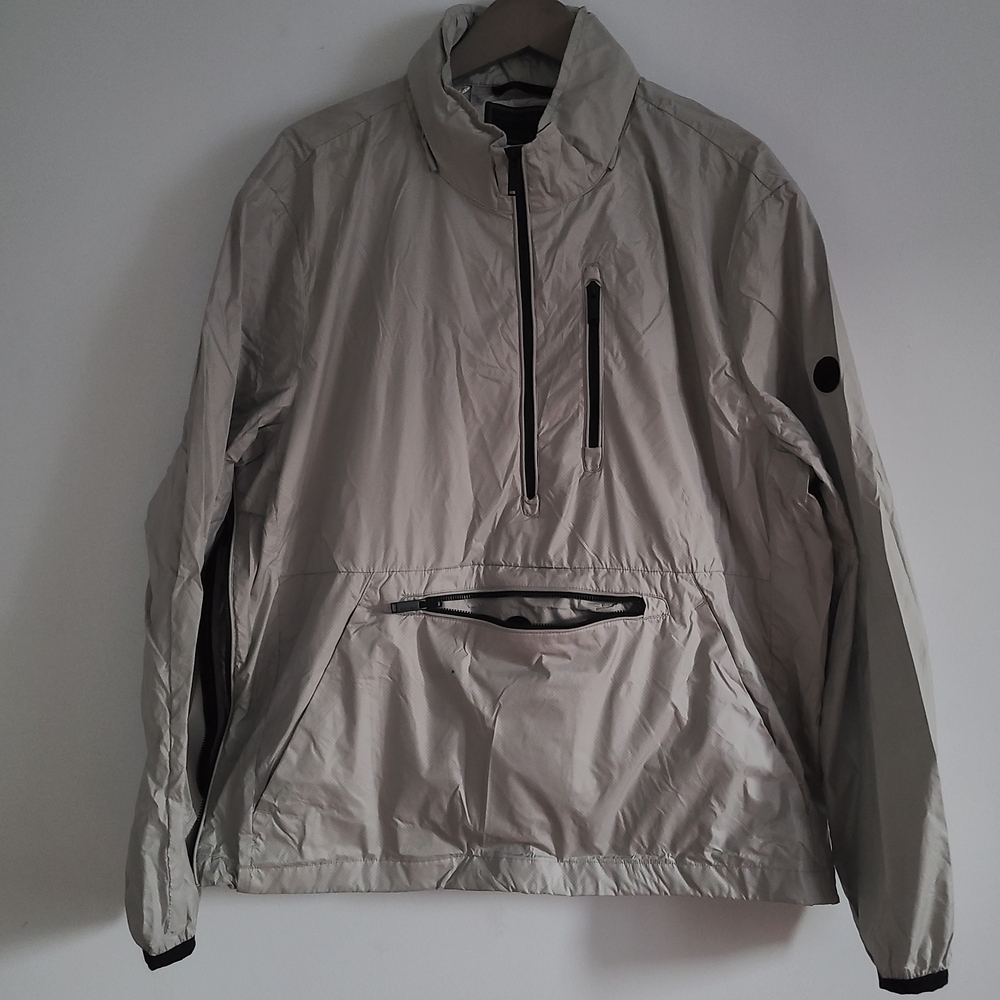 Calvin Klein Men's Gray Jacket Packable Water-Resistant Wind Protection Size L